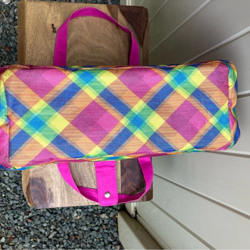 Rainbow plaid lunch tote - Picture 8 of 13